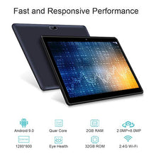Load image into Gallery viewer, Android Tablet Pritom 10 inch Android 9.0 OS Tablet, 2GB RAM, 32GB ROM, Quad Core Processor, HD IPS Screen, 2.0 Front + 8.0 MP Rear Camera, Wi-Fi, Bluetooth - Tablet PC(Black)
