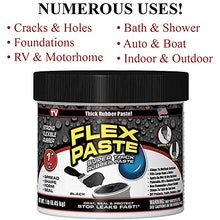 Load image into Gallery viewer, Flex Seal Black Flex Paste 1lb - Leak Repair Bundle with Putty Knife Set + Daley Mint Cleaning Towel | Quickly Fills Gaps, Holes, Cracks
