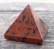 Load image into Gallery viewer, Energized Gemstones Pyramids 1.75"-2" Inch - Healing Gemstone Crystals - Lapis Crystal Quartz Green Jade Fluroite Iolite Pyrite Aventurine Amethyst Tourmaline Citrine (Mahogany Obsidian)
