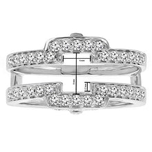 Load image into Gallery viewer, Dazzlingrock Collection 0.50 Carat (ctw) Round White Diamond Ladies Anniversary Wedding Enhancer Guard Double Band 1/2 CT, 14K White Gold, Size 8
