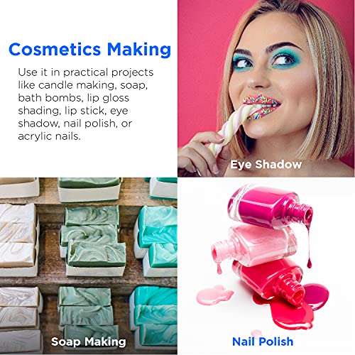 Load image into Gallery viewer, Rolio - Mica Powder - 24 Jars of Pigment for Paint, Dye, Soap Making, Nail Polish, Epoxy Resin, Candle Making, Bath Bombs, Slime