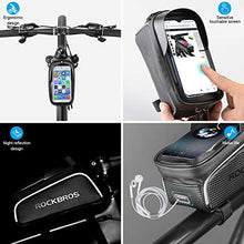 Load image into Gallery viewer, Bike Phone Front Frame Bag Bicycle Bag Waterproof Bike Phone Mount Top Tube Bag Bike Phone Case Holder Accessories Cycling Pouch Compatible with iPhone 11 XS Max XR Below 6.5”
