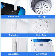 Load image into Gallery viewer, EROMMY Portable Mini Cloth Twin Tub Washing Machine Compact Washer w/Wash and Spin Cycle, 12.5 lbs 2IN1 Washer Ideal for Dorms, Apartments, RVs, Camping etc,Blue
