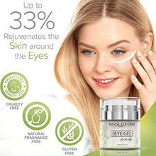 Load image into Gallery viewer, Eye Gel with Hyaluronic Acid, Reduce Dark Circles, Puffiness and Eye Bags. Anti Wrinkle Under Eye Treatment, Hydrating Gel with Collagen, Aloe and Vitamin E, Anti Aging Cream for Men &amp; Women
