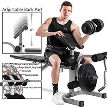 Load image into Gallery viewer, Merax Utility Weight Bench with Leg Extension for Full Body Workout, 550LBS Weightlifting and Strength Training Workout Bench with Adjustable Flat Incline Decline 6+3 Positions for Home Gym
