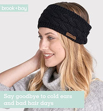 Load image into Gallery viewer, Womens Winter Ear Warmer Headband - Fleece Lined Cable Knit Ear Band Covers for Cold Weather - Soft &amp; Stretchy Head Wrap
