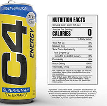 Load image into Gallery viewer, C4 Energy Drink 16oz (Pack of 12) - Frozen Bombsicle - Sugar Free Pre Workout Performance Drink with No Artificial Colors or Dyes
