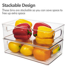 Load image into Gallery viewer, Ecowaare Plastic Refrigerator Organizer Bins, 6 Pack Clear Stackable Food Storage Bins for Pantry,Fridge,Cabinet,Kitchen Organization and Storage, BPA Free, 10x 6 x 3 inches
