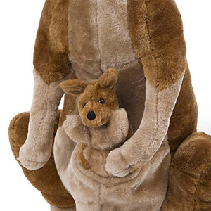 Melissa & Doug Giant Kangaroo and Baby Joey in Pouch - Lifelike Stuffed Animal (nearly 3 feet tall)