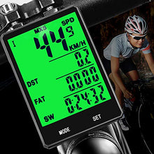 Load image into Gallery viewer, DINOKA Wireless Bike Computer,Multifunction Wireless with Extra Large LCD Backlight Display Bike Speedometer and Odometer with Automatic Wake-up Multifunction Fits All Bikes

