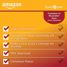 Load image into Gallery viewer, Amazon Basic Care Nicotine Polacrilex Coated Gum 4 mg (nicotine), Cinnamon Flavor, Stop Smoking Aid; quit smoking with nicotine gum, 160 Count
