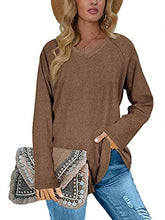 Load image into Gallery viewer, Long Sleeve Shirts for Women Fall Clothes Comfy Tunic Sweatshirts Coffee 2XL
