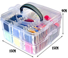 Load image into Gallery viewer, 188 Embroidery Floss Set Including Cross Stitch Threads Friendship Bracelet String with 2-Tier Transparent Box, Floss Bobbins and Cross Stitch Kits
