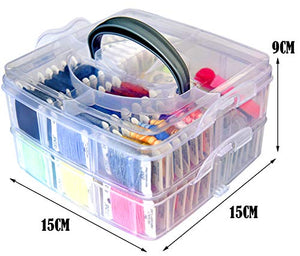 188 Embroidery Floss Set Including Cross Stitch Threads Friendship Bracelet String with 2-Tier Transparent Box, Floss Bobbins and Cross Stitch Kits
