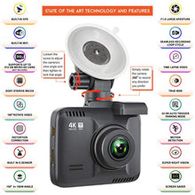 Load image into Gallery viewer, Rove R2-4K Dash Cam Built in WiFi GPS Car Dashboard Camera Recorder with UHD 2160P, 2.4&quot; LCD, 150° Wide Angle, WDR, Night Vision
