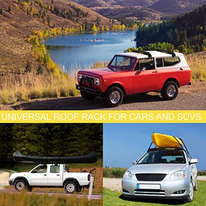 The Soft Roof Rack Pads for Kayak/Sup/Paddleboard/Canoe/Snowboard/Windsurfing, Universal Surfboard Racks for Car Include Tie-Down Straps, Block Surf Racks Suit Cars, SUV, Trucks