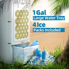 Load image into Gallery viewer, SEEPER Portable Evaporative Cooler, Strong Wind Speed Tower Fan w/Cooling Function, 12h Timer, 20ft Remote Control, 3 Modes Quiet Air Conditioner for Home, Small Room &amp; Office
