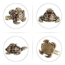 Load image into Gallery viewer, Hipiwe Turtle Jewelry Box with Crystal Decor, Handcrafted Hinged Trinket Box Small Metal Ring Holder Box Fairy Tooth Keepsake Box Figurine Collectible for Home Decor, Gift for Girl Woman
