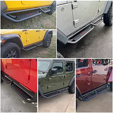 Load image into Gallery viewer, OEDRO All-Steel Build Running Boards Compatible with 2018-2022 Jeep Wrangler JL 4 Door, Bolt-on Side Steps with Leaf Shaped Design, Black Powder Coated Nerf Bar
