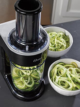 Load image into Gallery viewer, Oster Easy-to-Use Electric Spiralizer with 2 Spiralizer Blades (sized for spaghetti and fettuccine noodles), Black
