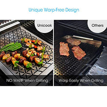 Load image into Gallery viewer, Unicook Grill Topper, Vegetable Grill Basket, Warp-Free Stainless Steel Grill Pan for Grilling Veggie Seafood Meat and Kabob, Heavy Duty BBQ Tray Accessories, Rectangular 16x11 inch
