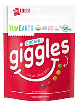 Load image into Gallery viewer, YumEarth Organic Fruit Flavored Giggles Chewy Candy Bites, 10- 0.5 oz. Snack Packs, Allergy Friendly, Gluten Free, Non-GMO, Vegan, No Artificial Flavors or Dyes
