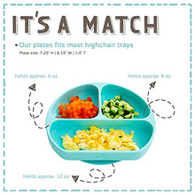 Load image into Gallery viewer, Baby to Toddler Silicone Suction Plate – Divided, BPA-Free Baby Led Weaning Plate Fits Most High Chair Trays – Dishwasher-, Oven-, &amp; Microwave-Safe Kids Dishes by Silikong, 8.2x7.3x1.4 in. (Blue)
