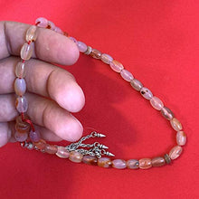 Load image into Gallery viewer, 33 Beads of Yemen Islamic Tasbih Aqeeq Aqiq (Agate) Stones Prayer Bead, Yemeni Muslim Tesbih Taspih, 13 x 7 mm | Yemeni Aqeeq Stone
