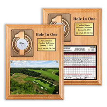 Load image into Gallery viewer, Eureka Golf Products Hole-in-One Ball and Scorecard or Photo Plaque with Free Engraved Plate
