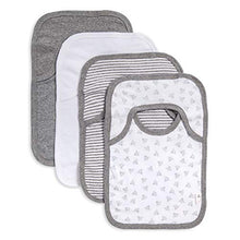 Load image into Gallery viewer, Burt&#39;s Bees Baby - Bibs, 4-Pack Lap-Shoulder Drool Cloths, 100% Organic Cotton with Absorbent Terry Towel Backing (Heather Grey)
