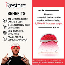 Load image into Gallery viewer, iRestore Professional Laser Hair Growth System - FDA Cleared Laser Hair Loss Treatments for Women and Hair Regrowth for Men with Balding, Thinning Hair
