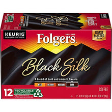 Load image into Gallery viewer, Folgers Black Silk Dark Roast Coffee, 12 Keurig K-Cup Pods
