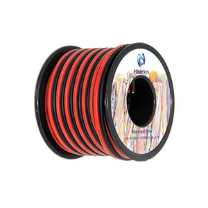 14 awg Silicone Electrical Wire 2 Conductor Parallel Wire line 50ft [Black 25ft Red 25ft] 14 Gauge Soft and Flexible Hook Up Oxygen Free Strands Tinned Copper Wire