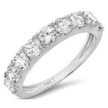 Load image into Gallery viewer, Clara Pucci 1.7 Ct Round Cut Pave Set Wedding Engagement Bridal Anniversary Band Ring 14Kt White Gold, Size 6
