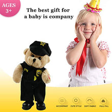 Load image into Gallery viewer, Houwsbaby Singing Police Teddy Bear Dancing Plush Bear Toy Musical Stuffed Animal in Justicial Uniform Electric Interactive Animated Gifts for Kids Boy Girls Holiday Valentine&#39;s Day Birthday,14&#39;&#39;
