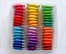 Load image into Gallery viewer, 188 Embroidery Floss Set Including Cross Stitch Threads Friendship Bracelet String with 2-Tier Transparent Box, Floss Bobbins and Cross Stitch Kits
