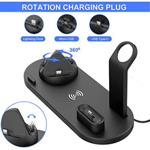 Load image into Gallery viewer, Wireless Charger, Botee 6 in 1 Wireless Charging Dock for iPhone X/Xs/7ps/7/6s/8/8Plus/i-Watch/AirPods, Qi Fast Wireless Charging Stand Compatible for iPhone Samsung [2019 Upgrade] (Black)
