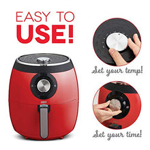 Load image into Gallery viewer, Dash DFAF455GBRD01 Deluxe Electric Air Fryer + Oven Cooker with Temperature Control, Non-stick Fry Basket, Recipe Guide + Auto Shut off Feature, 1700-Watt, 6 Quart, 6qt, Red
