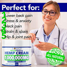 Load image into Gallery viewer, Natural Hemp Cream - 1,000,000 - Fast Relief - Muscle, Joint, Foot &amp; Back with Hemp, Arnica, Turmeric | Natural Hemp Oil Extract Gel - Made in USA - 4oz
