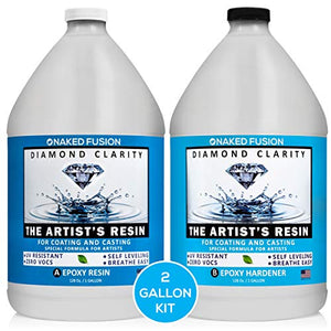 Epoxy Resin Art Resin Crystal Clear Formula -2 Gallon Kit -The Artist's Resin for Coating, Casting, Resin Art, Geodes, Tabletop, Bar Top, Live Edge Tables, River Tables- Non-Toxic