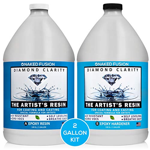 Epoxy Resin Art Resin Crystal Clear Formula -2 Gallon Kit -The Artist's Resin for Coating, Casting, Resin Art, Geodes, Tabletop, Bar Top, Live Edge Tables, River Tables- Non-Toxic