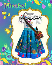 Load image into Gallery viewer, Mirabel Dress for Girls, Mirabel Costume, Cartoon Halloween Cosplay Outfit for Girls Kids (4-5Years)
