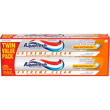Load image into Gallery viewer, Aquafresh Extreme Clean, Whitening Action, Fluoride Toothpaste for Cavity Protection, Twinpack, 11.2 Ounce
