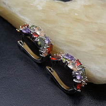 Load image into Gallery viewer, Women Gemstone Earrings Peridot Garnet Amethyst Morganite Fashion Jewelry (Clip-on Earrings)
