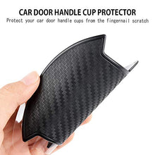 Load image into Gallery viewer, LECART 4PCS Premium Car Door Cup Scratch Protector TPU Carbon Fiber Like 3D Stickers Universal Auto Door Cup Scratch Protection Cover Guard Film for BENZ AUDI JEEP BMW LEXUS FORD BUICK SUV Truck Black
