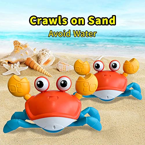 Load image into Gallery viewer, Drissair Crawling Crab Baby Toy with Music and LED Light Up for Kids, Toddler Interactive Learning Development Toy with Automatically Avoid Obstacles, Moving Toy for Boys Girls (Orange)