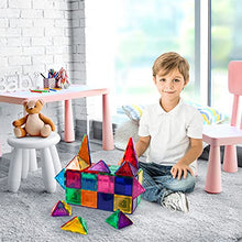 Load image into Gallery viewer, PicassoTiles 60 Piece Set 60pcs Magnet Building Tiles Clear Magnetic 3D Building Blocks Construction Playboards - Creativity Beyond Imagination, Inspirational, Recreational, Educational, Conventional
