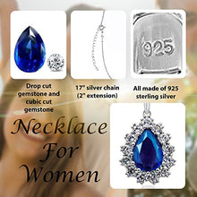 Load image into Gallery viewer, AXA Jewelry Gemstone 925 Sterling Silver Women's Necklace, Blue stone, Fashion Jewelry Pendant Necklaces, Gift

