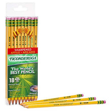 Load image into Gallery viewer, TICONDEROGA Woodcase Pencils 6 Pre-Sharpened Boxes of 18, 108 Pencils Total (13818SP)
