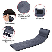 Load image into Gallery viewer, Comfier Massage Mat, Full Body Heating Massage Pad with Movable Shiatsu Neck Massage Pillow, 10 Vibrating Motors &amp; 4 Heating Pad, Neck,Shoulder Back Massager

